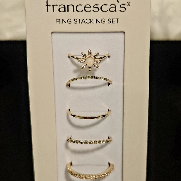 Francesca's Collections Gold Stacking Rings Set - Picture 1 of 6